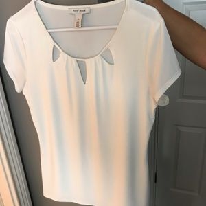 White House Black Market white blouse size M